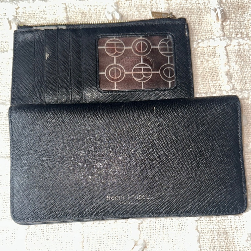 Henri Bendel Black Leather Wallet